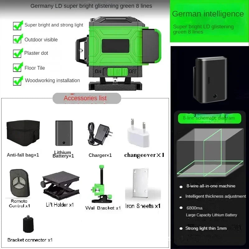 High Precision Self leveling Green Laser 360°